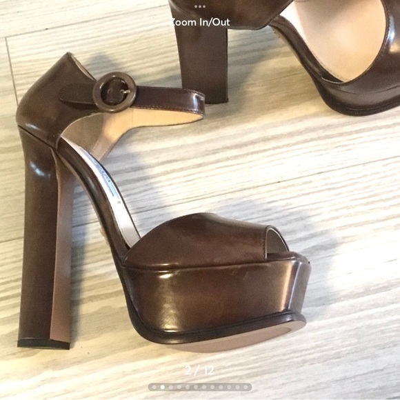 GORGEOUS PRADA "MARY JANE" OPEN TOE PLATFORM HIGH HEELS SHOES SZ 36 1/2 EU/6.5US - Picture 2 of 13